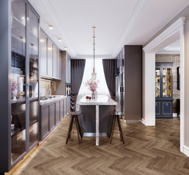 Виниловый ламинат SPC "Cronafloor" Herringbone Дуб Тулуза (640*128*4,5 мм) — купить в Екатеринбурге